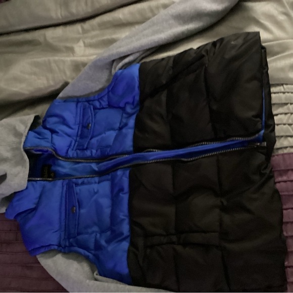 Kids Blue and Gray Puffer Jacket - Picture 2 of 6